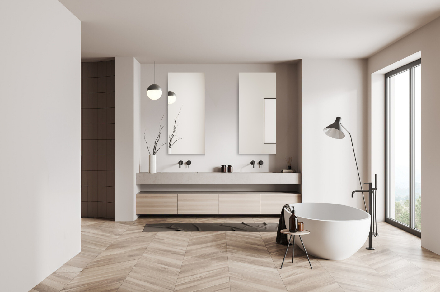 Badkamerspiegel rechthoekig - verzilverd 600 x 1100 mm